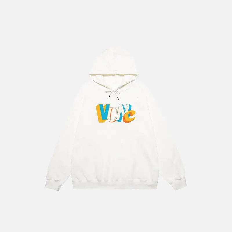 Voice letter print hoodie y2k - white / m - hoodies