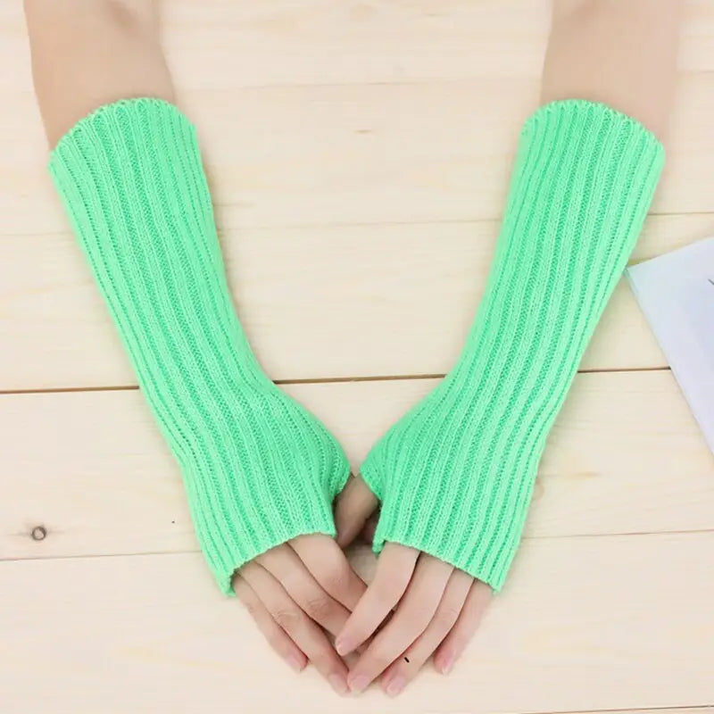 Warmer gloves y2k - green / 30 cm - mittens