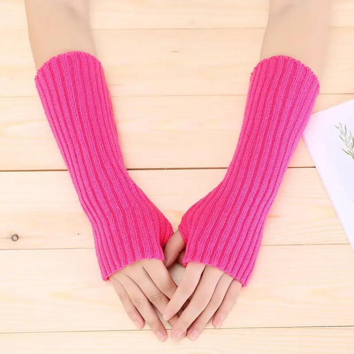 Warmer gloves y2k - rose red / 30 cm - mittens