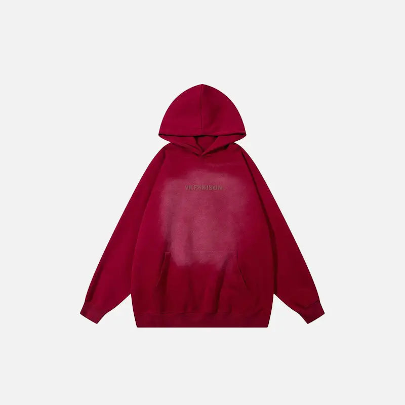 Washed solid color hoodie y2k - burgundy / m - hoodies