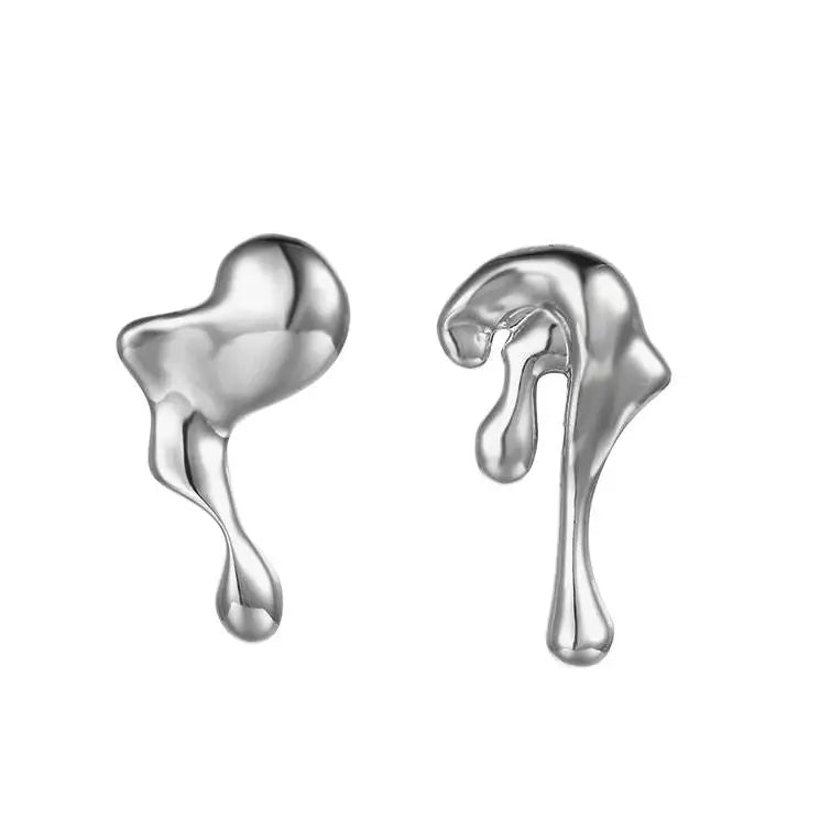 Water drop aesthetic earrings for y2k style jackets - standart / silver - earrings