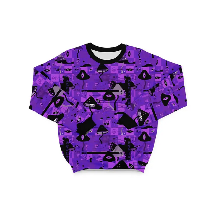 Y2k jacket with all over print and comfortable sleeves length - s / purple