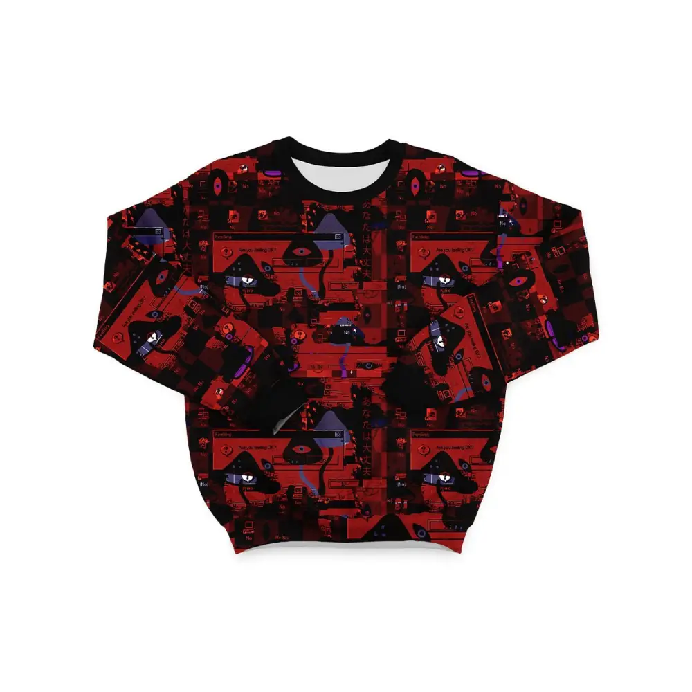 Y2k jacket with all over print and comfortable sleeves length - s / red