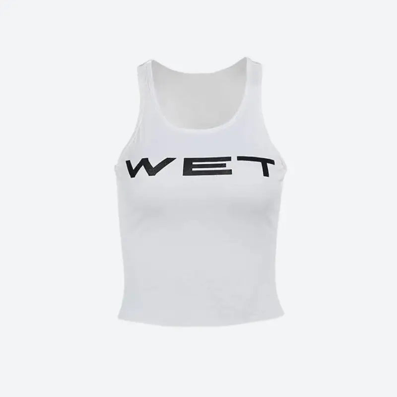 Trendy wet print racerback tank top for y2k casual style