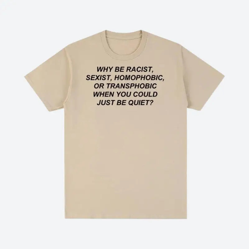 Why be racist tee in soft cotton for y2k style - beige / s