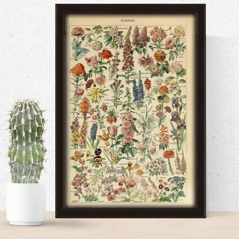 Vintage wildflower poster for y2k aesthetic wall decor