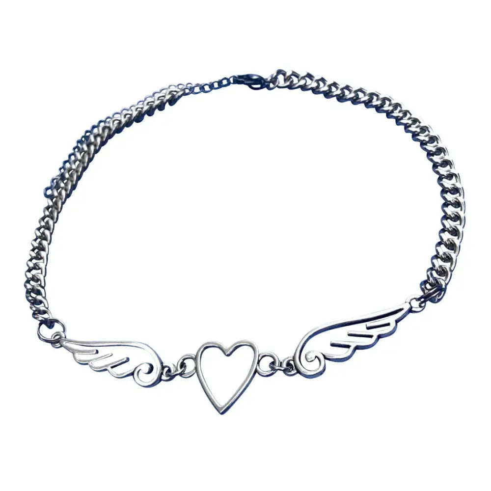 Wings of an angel chain necklace - standart / silver