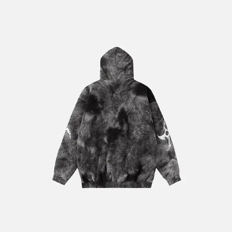 Winter fleece fluffy hooded jacket y2k