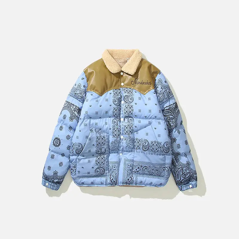 Winter padded puffer jacket y2k - blue / m - jackets