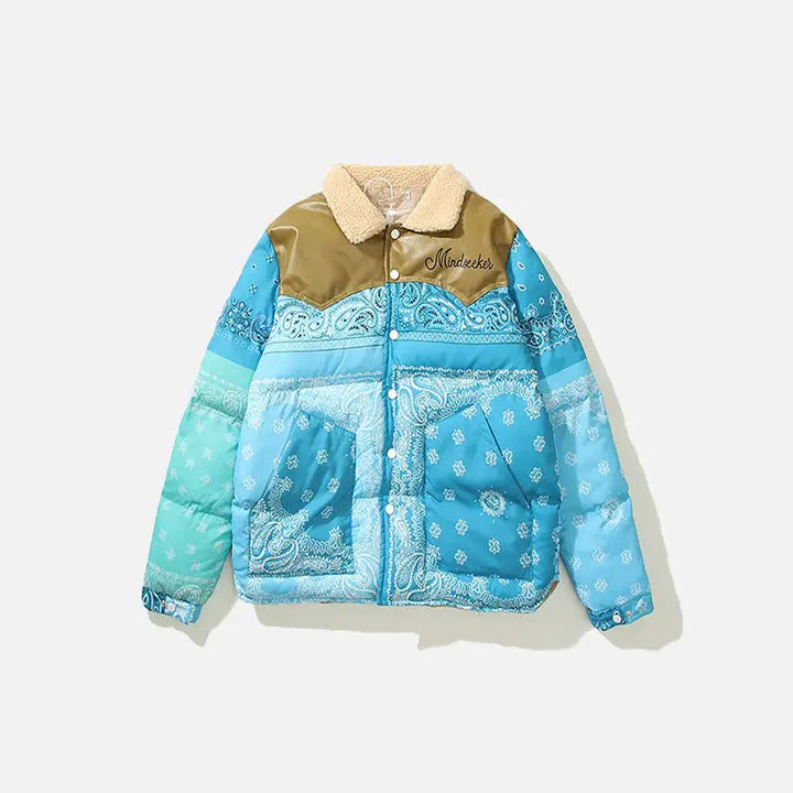 Winter padded puffer jacket y2k - sky blue / m - jackets