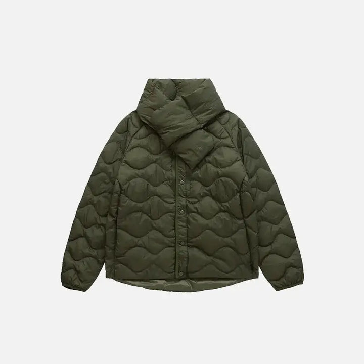 Winter warm puffer jacket y2k - army green / m - jackets