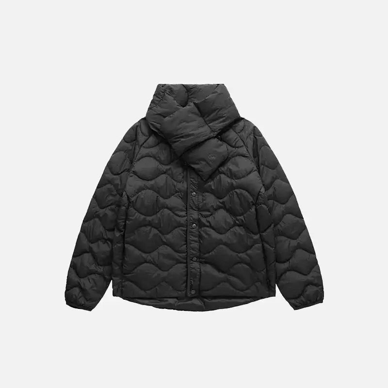 Winter warm puffer jacket y2k - black / m - jackets