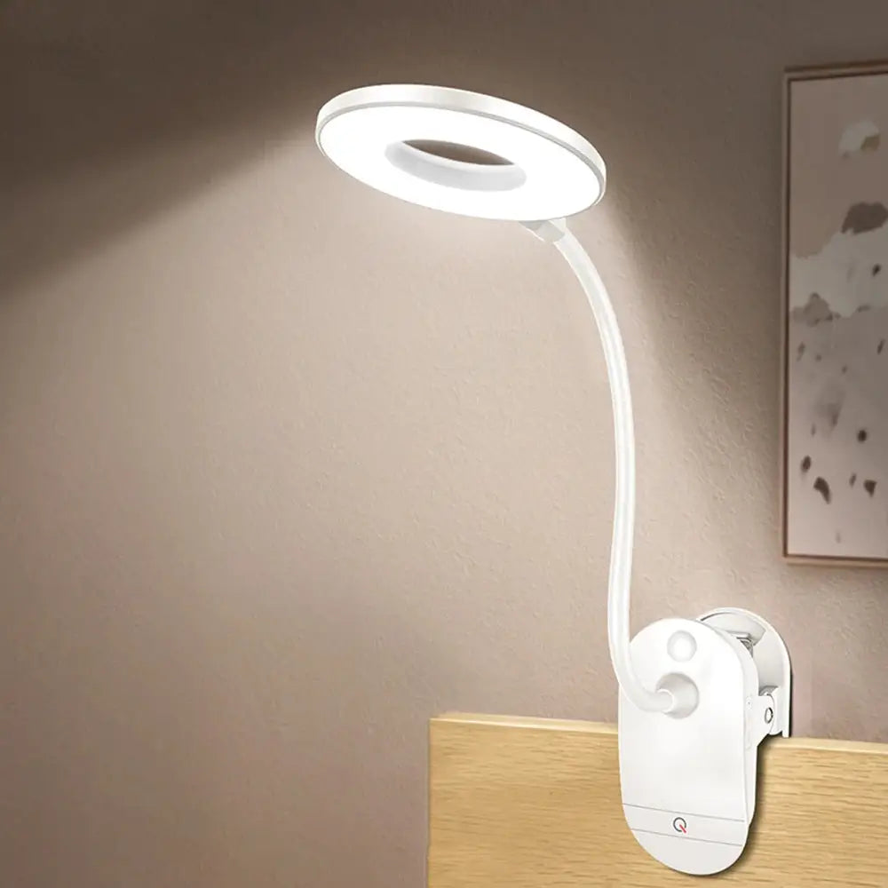 Wireless bedside clip on lamp for convenient nighttime lighting