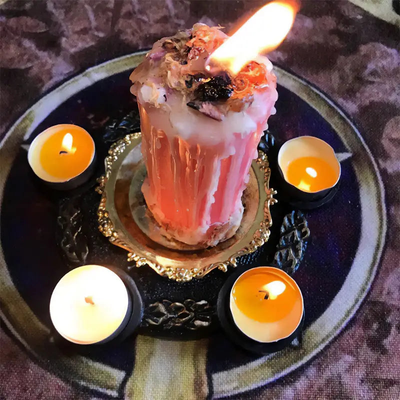 Witchcore candle holder for tea lights and spiritual ceremonies - holders