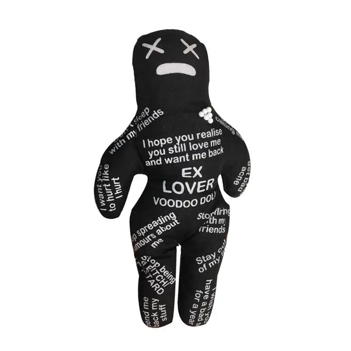 Witchcraft voodoo doll plush toy for unique room decor and gifts - black