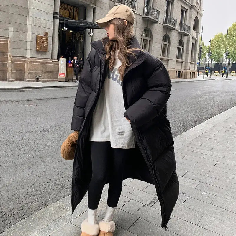 Women’s full length puffer jacket y2k - black / s