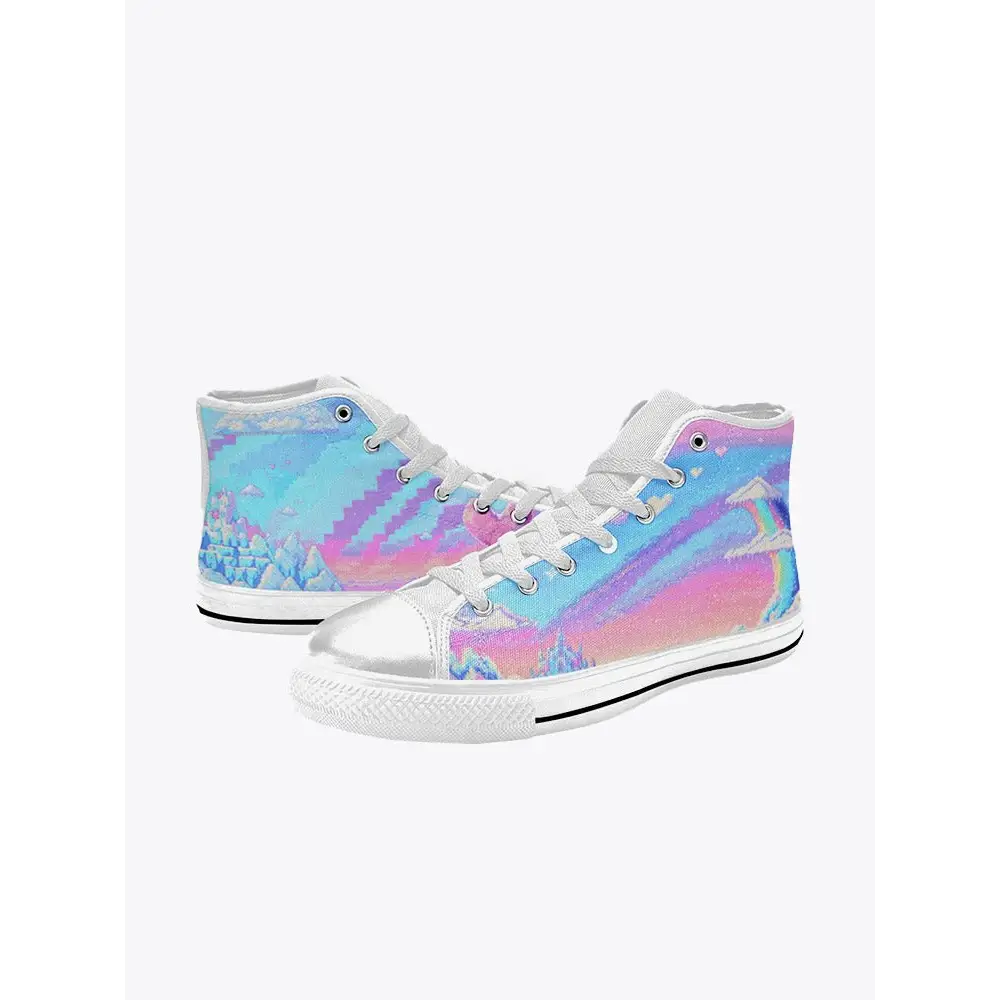 Women’s kawaii classic high top fairy kei shoes - canvas (017)