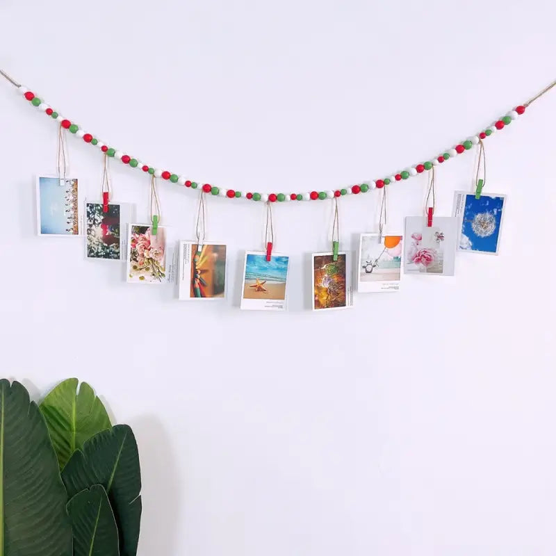 Wooden beads wall hanging photo display for your favorite memories