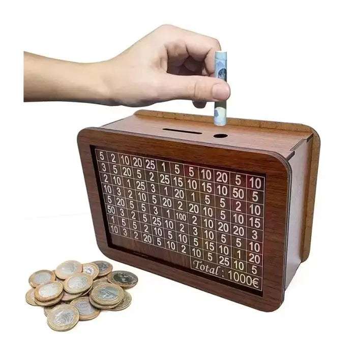 Wooden money saving box for stylish home decor and savings