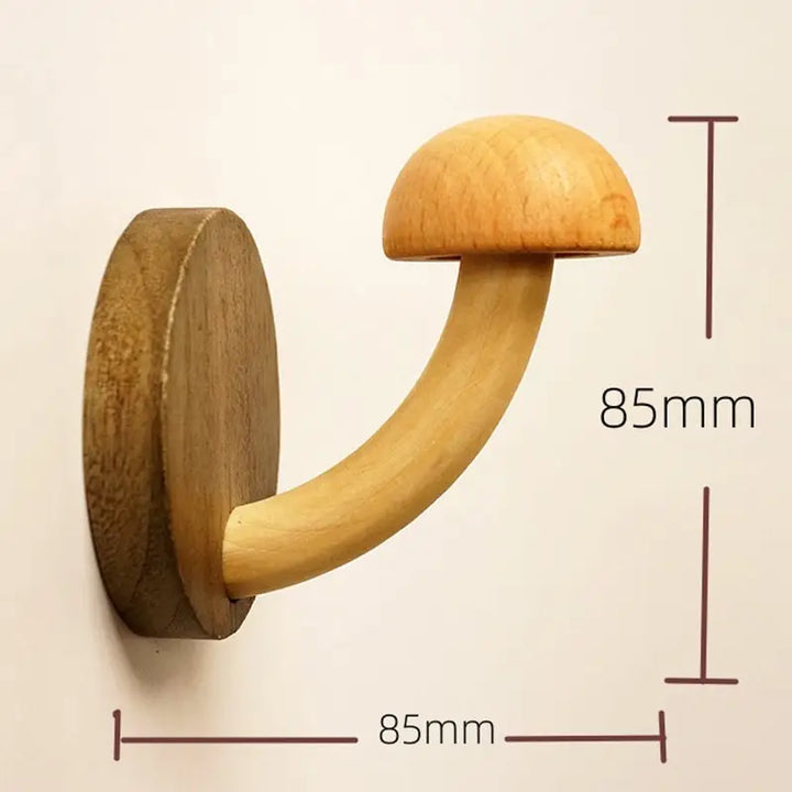 Cottagecore wooden mushroom hook for a charming decor accent