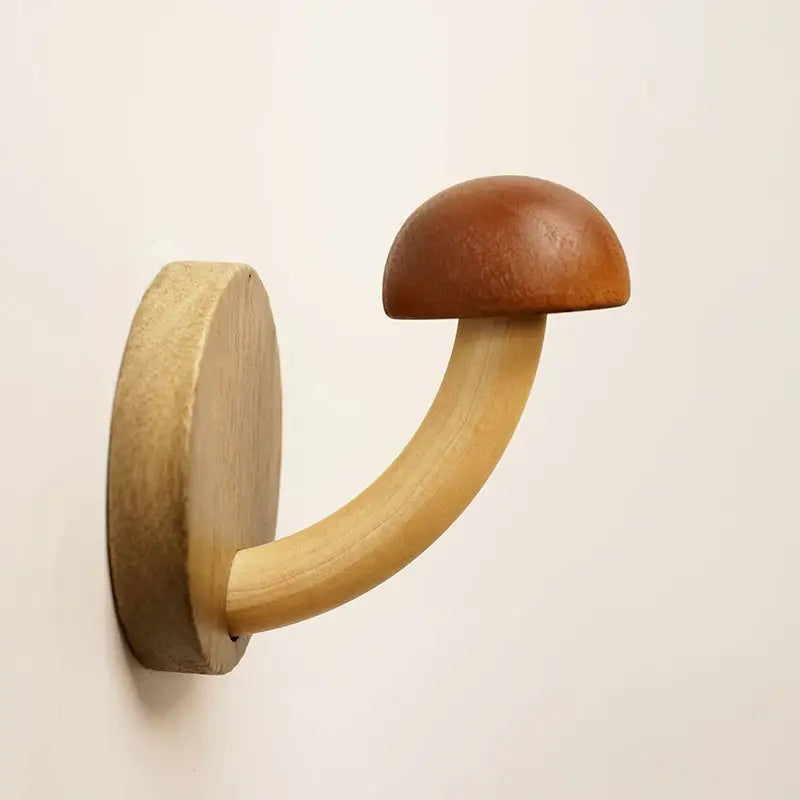 Cottagecore wooden mushroom hook for a charming decor accent - b