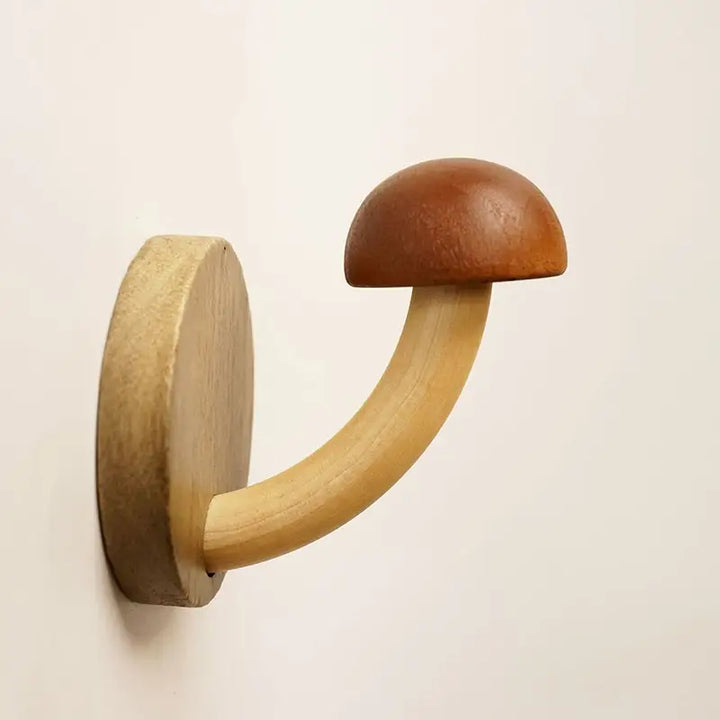 Cottagecore wooden mushroom hook for a charming decor accent - b