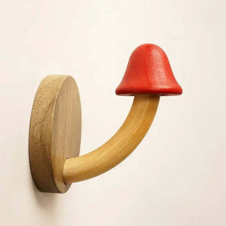 Cottagecore wooden mushroom hook for a charming decor accent - c