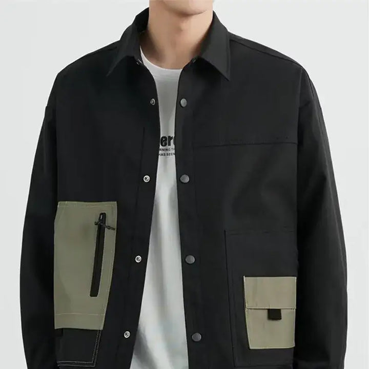 Work black color block jacket y2k - jackets