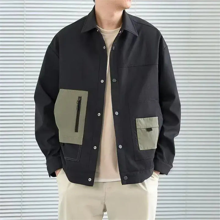 Work black color block jacket y2k - m - jackets