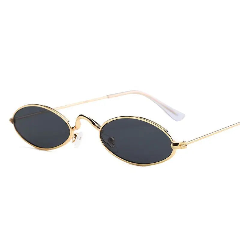 Y2k cyber metal frame sunglasses for a futuristic reverie - gold black / black - men