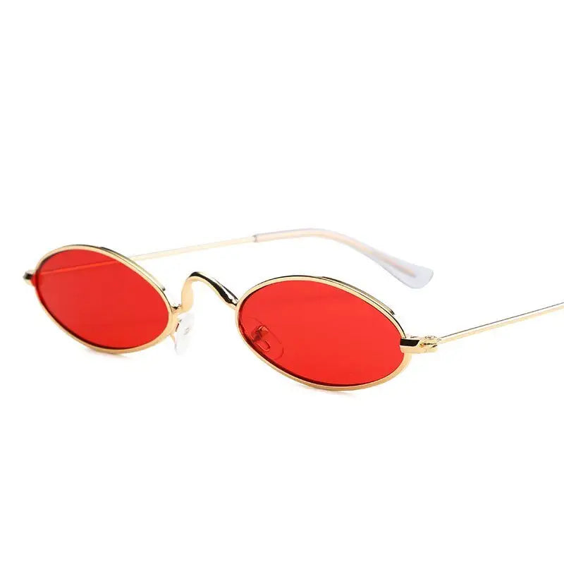 Y2k cyber metal frame sunglasses for a futuristic reverie - gold red / black - men