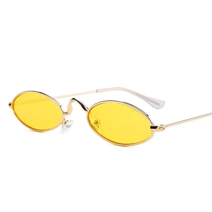 Y2k cyber metal frame sunglasses for a futuristic reverie - gold yellow / black - men