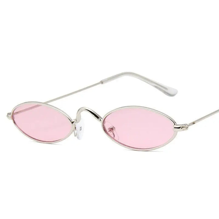 Y2k cyber metal frame sunglasses for a futuristic reverie - silver pink / black - men