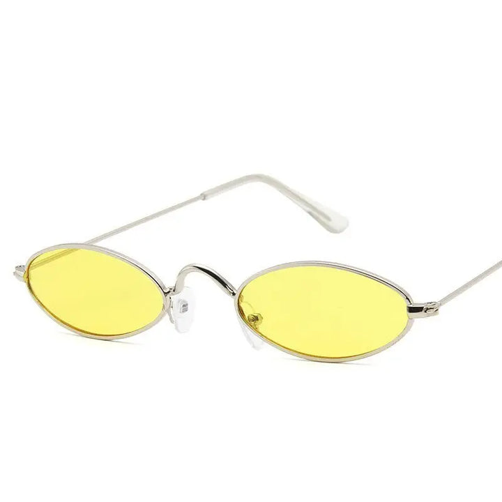 Y2k cyber metal frame sunglasses for a futuristic reverie - silver yellow / black - men