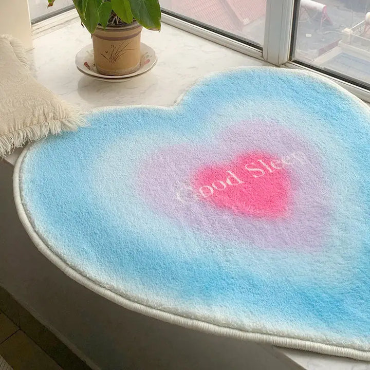 Aesthetic y2k heart rug for bedroom decor - rugs