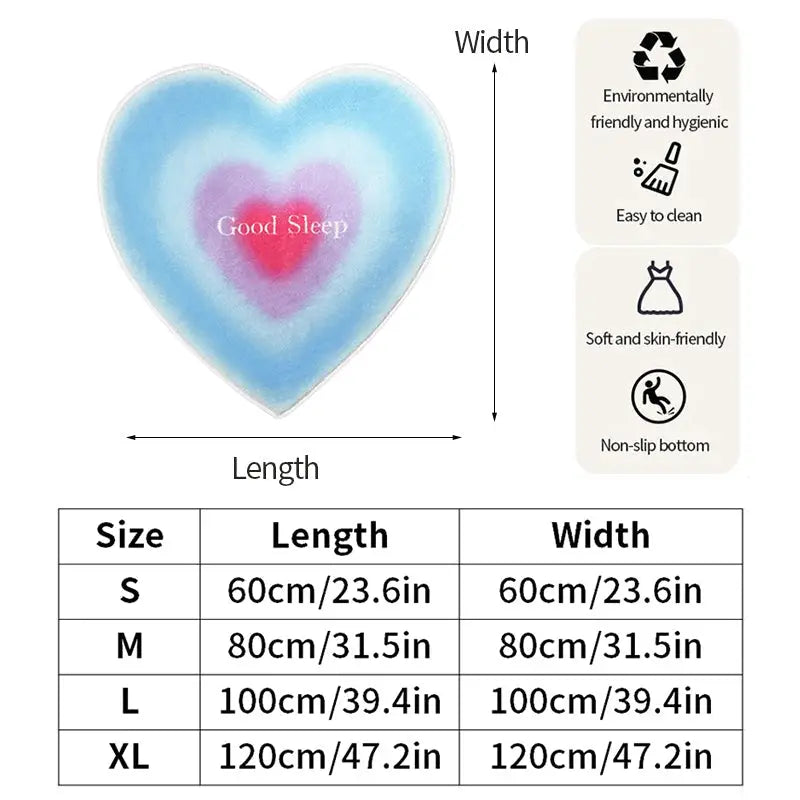 Aesthetic y2k heart rug for bedroom decor - rugs