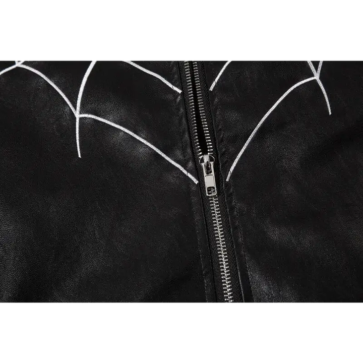Y2k spider web motorcycle jacket