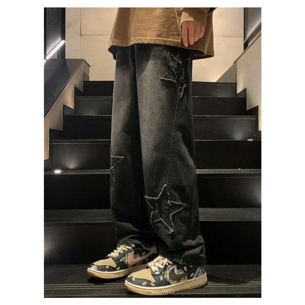 Y2k star embroidered jeans