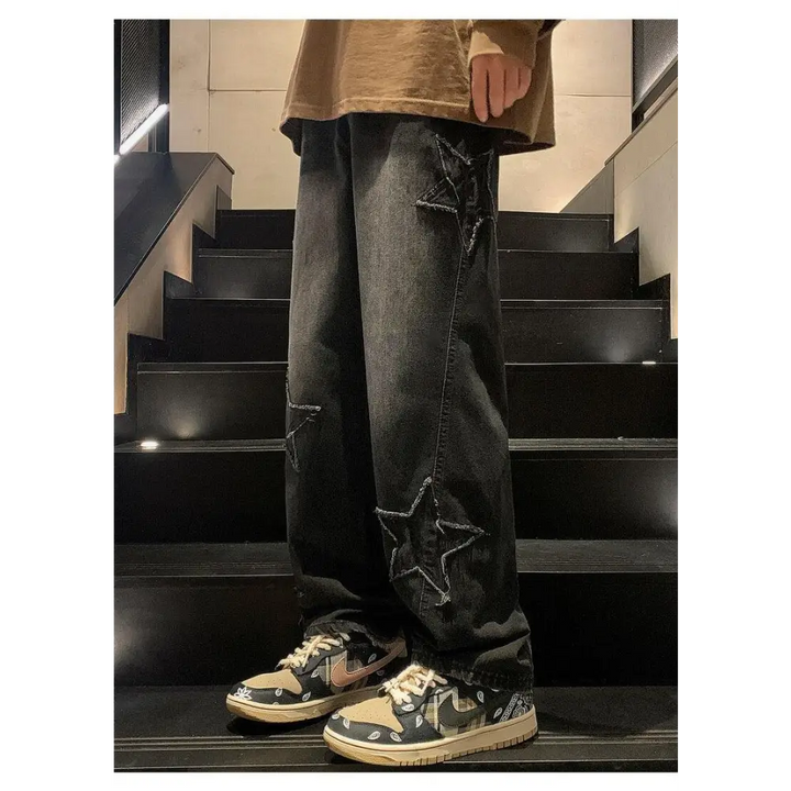 Y2k star embroidered jeans