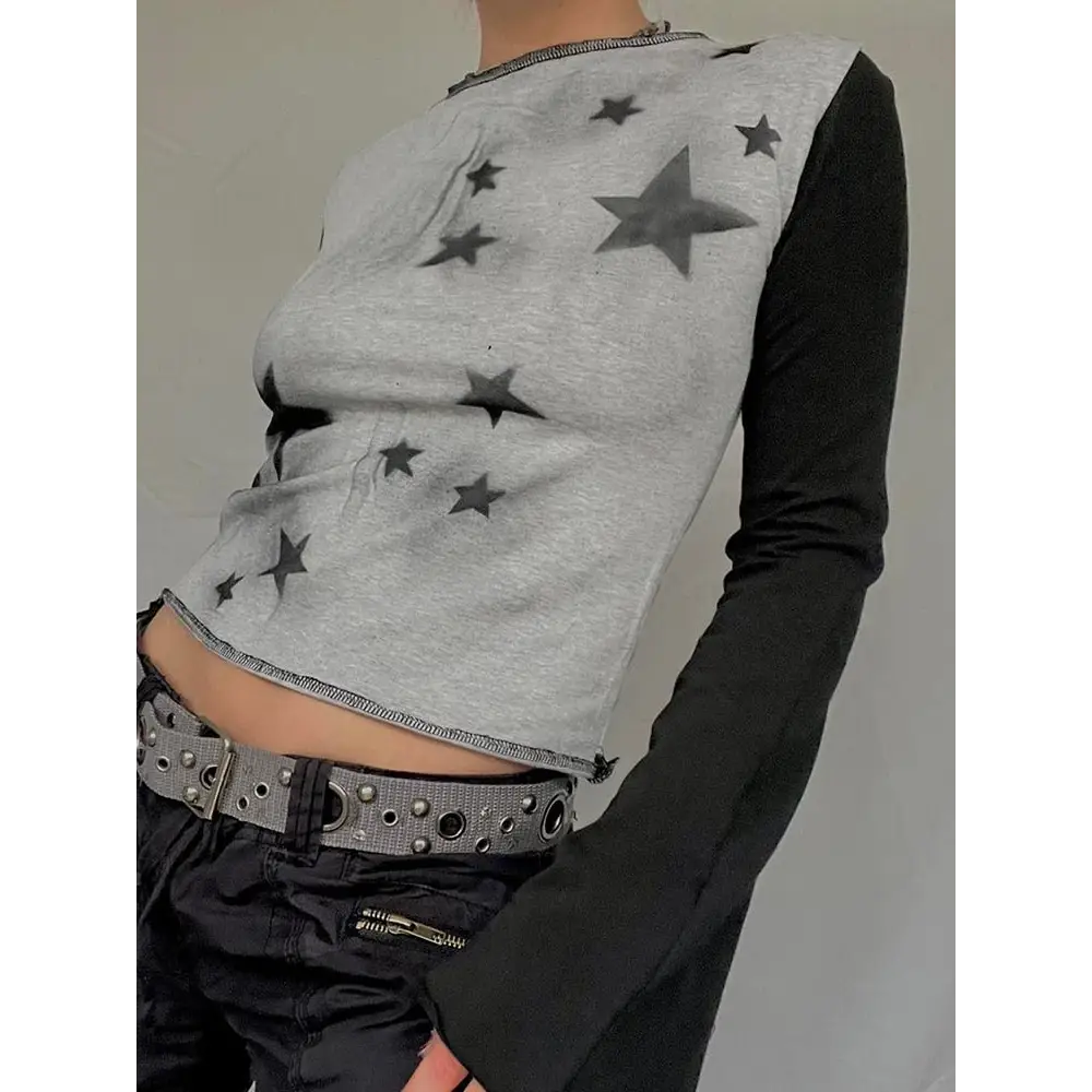 Y2k star graphic print vintage crop top