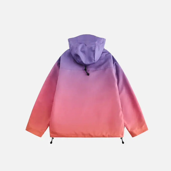 Y2k tie dye rainbow zip-up windbreaker - jackets