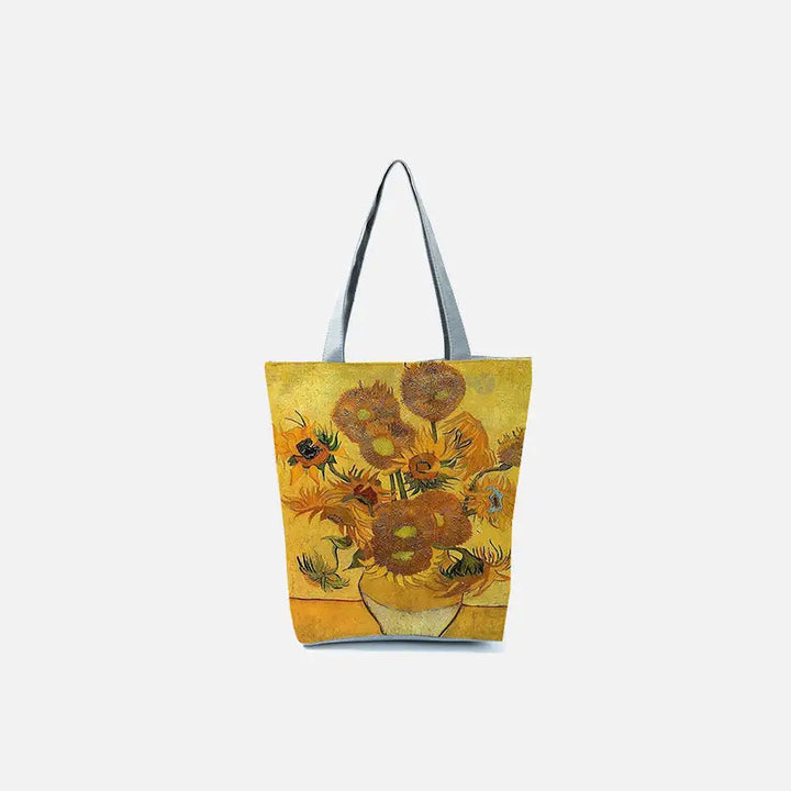 Yellow flower retro tote bag y2k - 23x27cm-9x10.6in