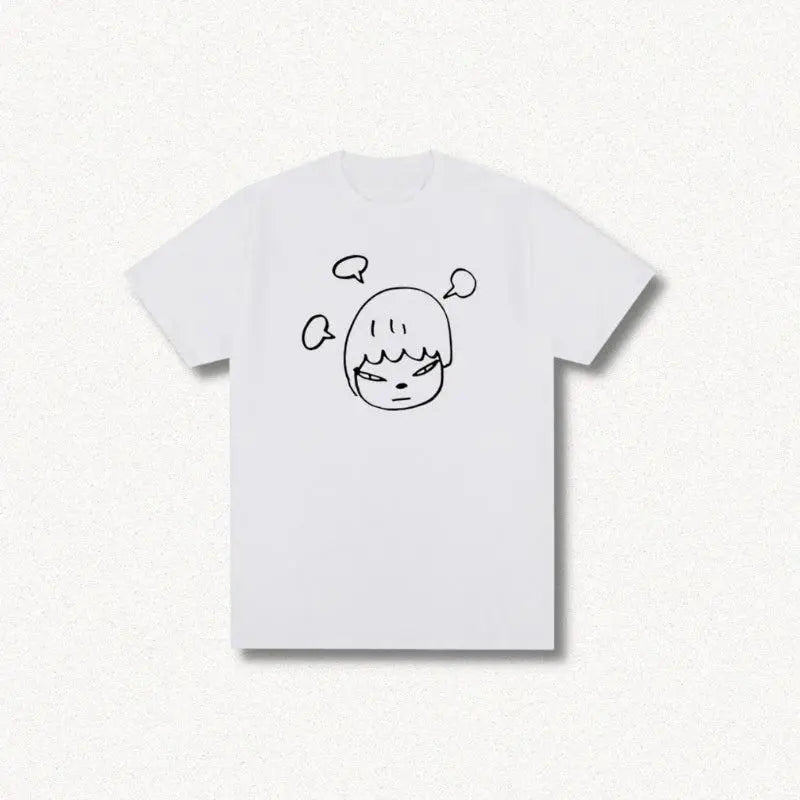 Pastel yoshitomo nara cotton tee for a y2k-inspired look - white / s