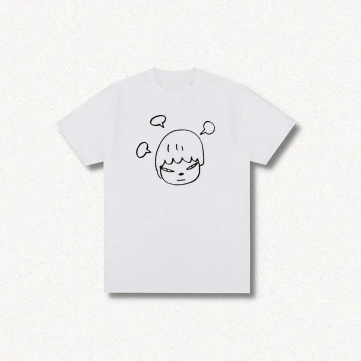 Pastel yoshitomo nara cotton tee for a y2k-inspired look - white / s