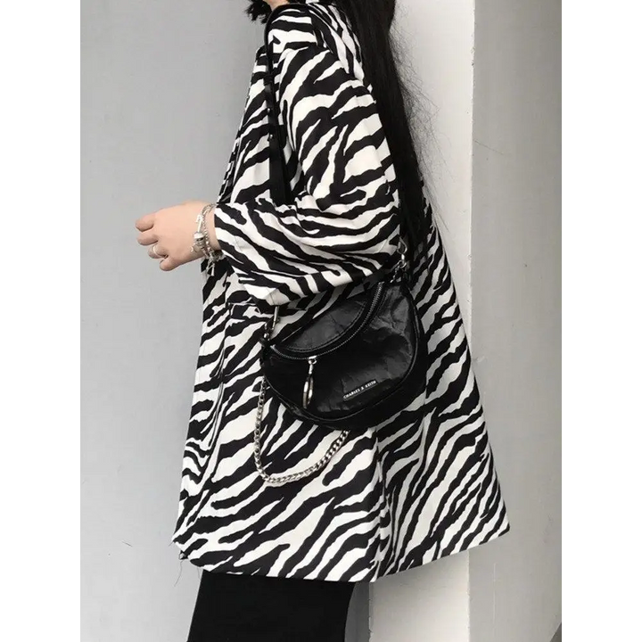 Zebra print long blazer