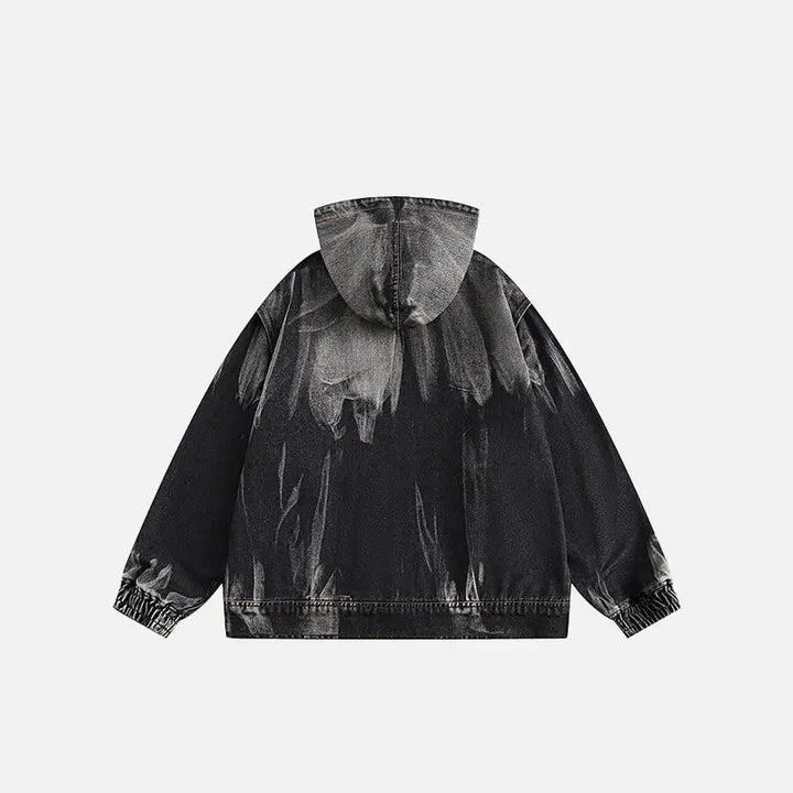 Sweat à capuche zippé noir dégradé y2k - hoodie