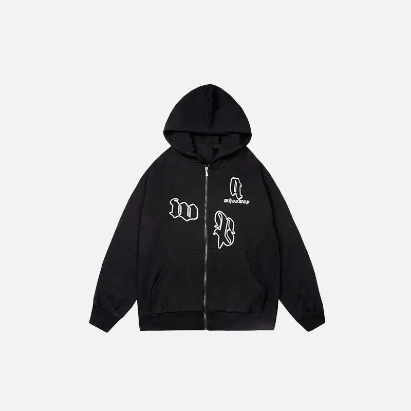Zip-up loose san andreas hoodie y2k - black / m - hoodies